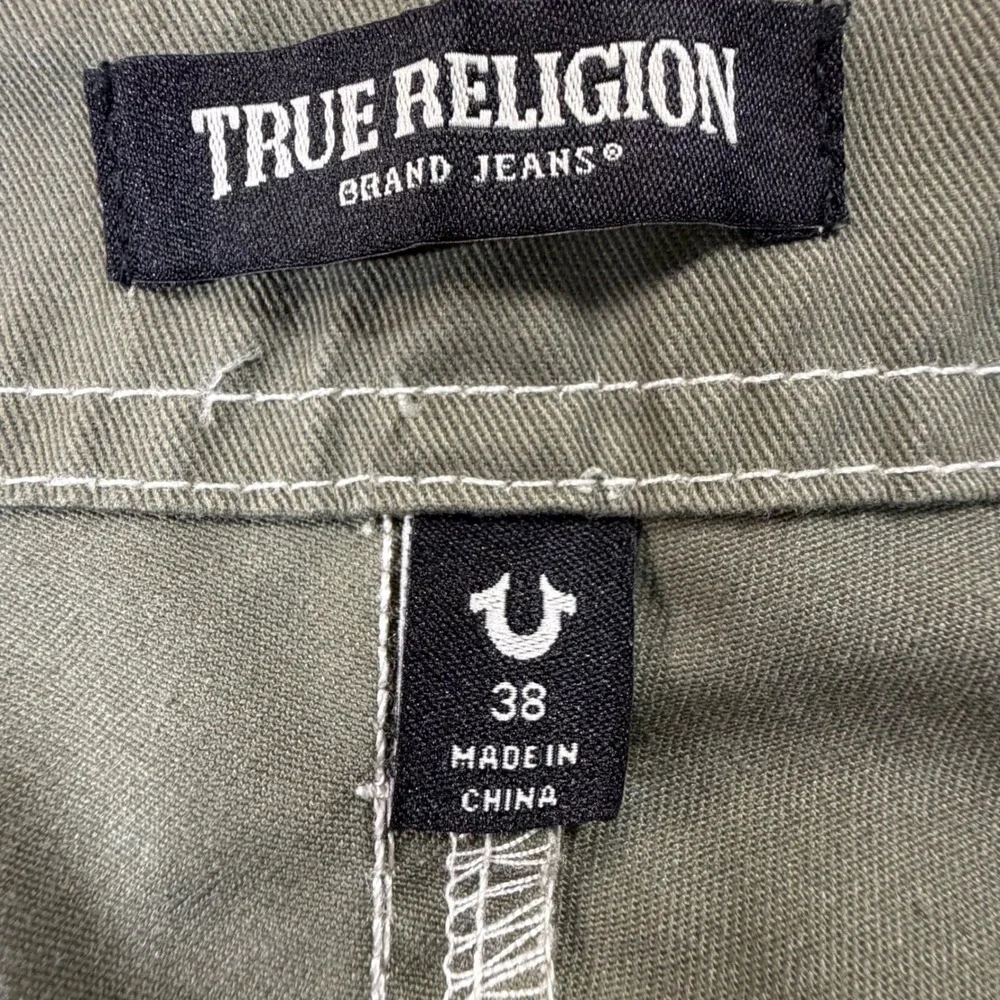 True Religion Cargo SN Pant HS Men 38 Kalamata Olive Green Y2K Baggy Streetwear
